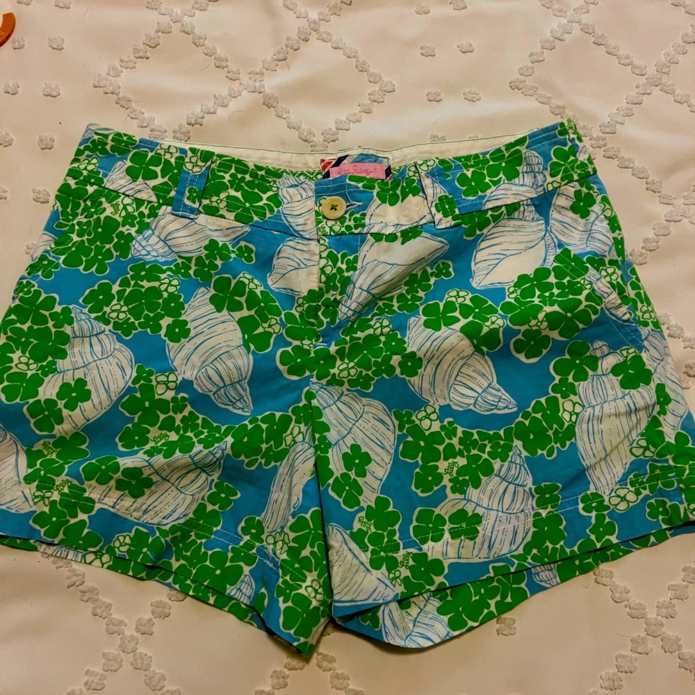 Lily Pulitzer blue and green shorts size 8 worn once
